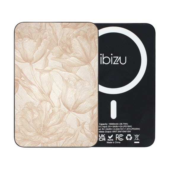 Powerbank IBIZU MagPower 10k do iPhone z MagSafe, solidny, aluminiowy, 10 000 mAh, Botaniczny biskwit (3)