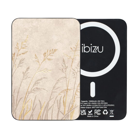 Powerbank IBIZU MagPower 10k do iPhone z MagSafe, solidny, aluminiowy, 10 000 mAh, Kłosy z piaskowca (3)