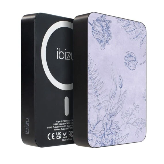 Powerbank IBIZU MagPower 10k do iPhone z MagSafe, solidny, aluminiowy, 10 000 mAh, Kwiatowa płaskorzeźba (2)