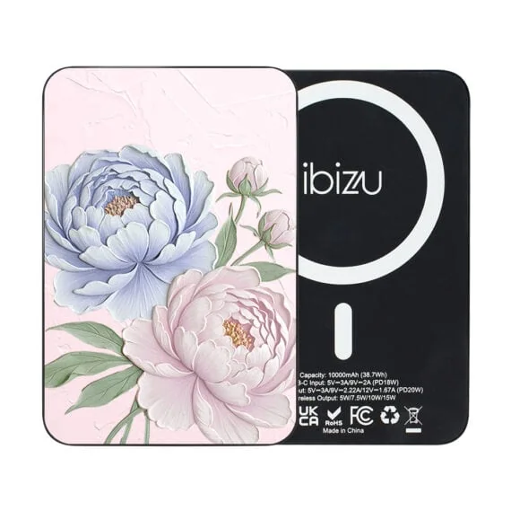 Powerbank IBIZU MagPower 10k do iPhone z MagSafe, solidny, aluminiowy, 10 000 mAh, Piwoniowy róż (3)