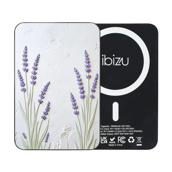 Powerbank IBIZU MagPower 10k do iPhone z MagSafe, solidny, aluminiowy, 10 000 mAh, Prowansalska lawenda (3)