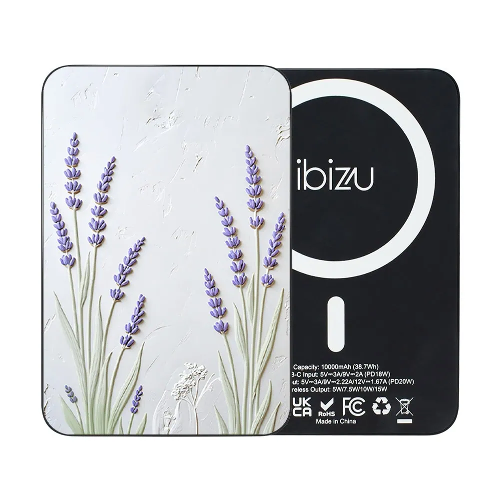Powerbank IBIZU MagPower 10k do iPhone z MagSafe, solidny, aluminiowy, 10 000 mAh, Prowansalska lawenda (3)