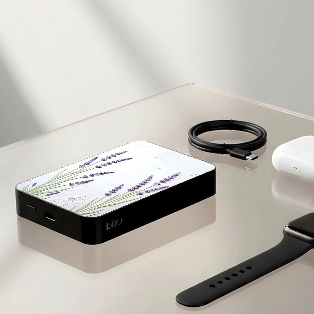 Powerbank IBIZU MagPower 10k do iPhone z MagSafe, solidny, aluminiowy, 10 000 mAh, Prowansalska lawenda (9)