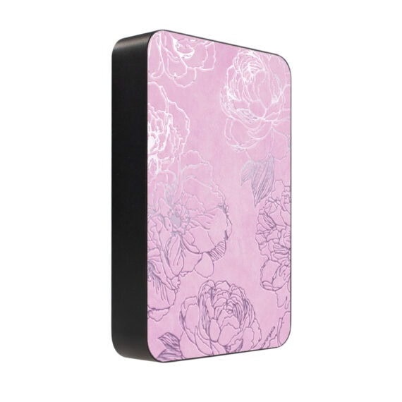 Powerbank IBIZU MagPower 10k do iPhone z MagSafe, solidny, aluminiowy, 10 000 mAh, Różowe piwonie (1)