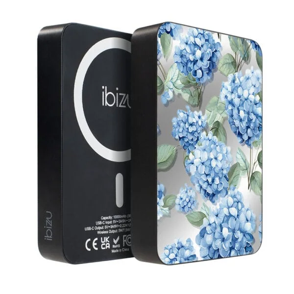 Powerbank IBIZU MagPower 10k do iPhone z MagSafe, solidny, aluminiowy, 10 000 mAh, Szafirowa hortensja (2)