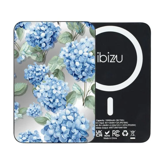 Powerbank IBIZU MagPower 10k do iPhone z MagSafe, solidny, aluminiowy, 10 000 mAh, Szafirowa hortensja (3)