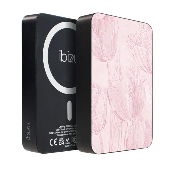 Powerbank IBIZU MagPower 10k do iPhone z MagSafe, solidny, aluminiowy, 10 000 mAh, Tulipanowy fresk (2)