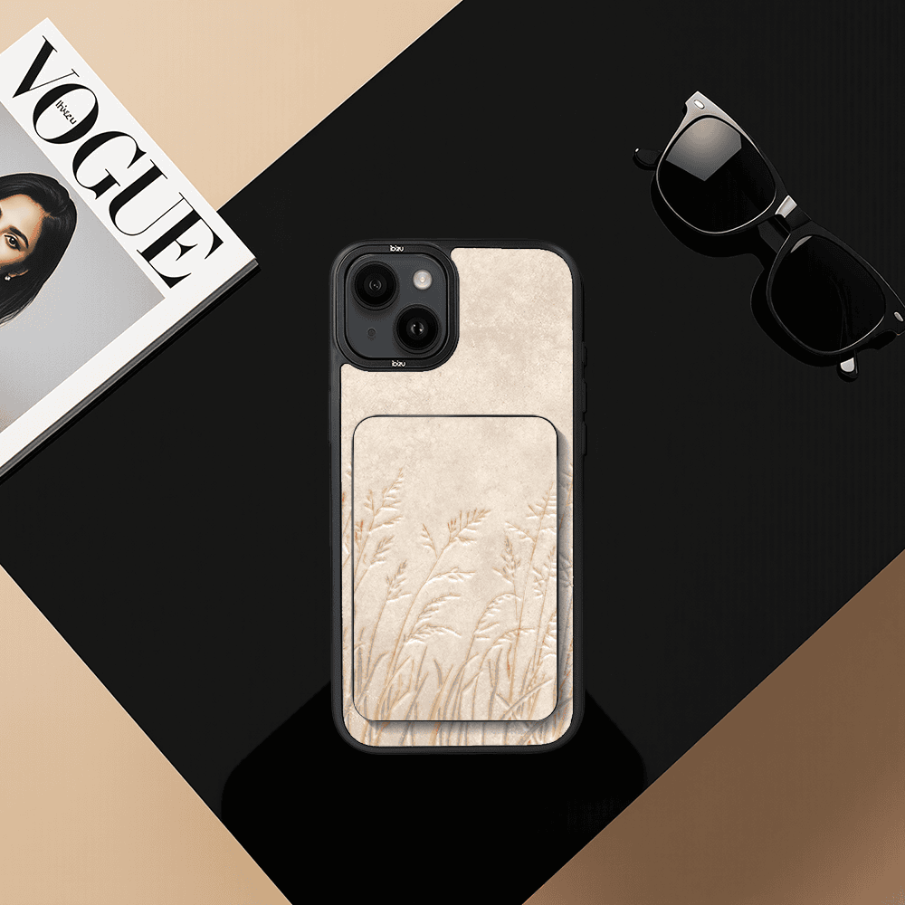 Zestaw IBIZU do iPhone 14 Plus etui i powerbank, Relief Garden, Kłosy z piaskowca (4)