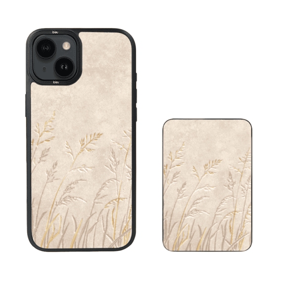 Zestaw IBIZU do iPhone 14 Plus etui i powerbank, Relief Garden, Kłosy z piaskowca (5)
