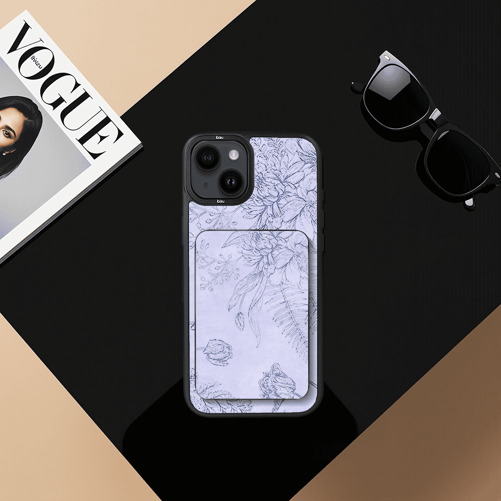 Zestaw IBIZU do iPhone 14 Plus etui i powerbank, Relief Garden, Kwiatowa płaskorzeźba (1)