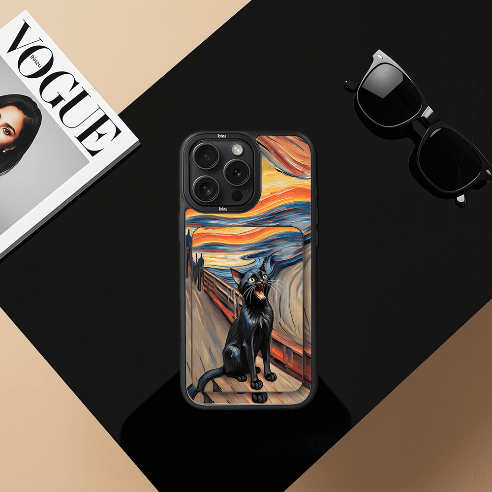 Zestaw IBIZU do iPhone 14 Pro Max etui i powerbank, Edvard Munch, krzyk kota (2)