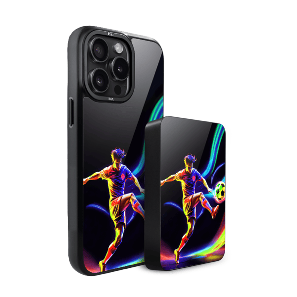 Zestaw IBIZU do iPhone 14 Pro Max: etui i powerbank, #ElectroMove, W rytmie piłki nożnej