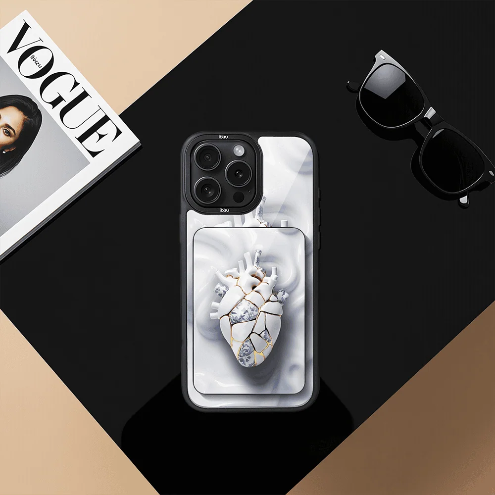 Zestaw IBIZU do iPhone 14 Pro Max etui i powerbank, Kintsugi Art, porcelanowe serce (1)