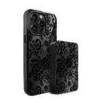 Zestaw IBIZU do iPhone 14 Pro Max etui i powerbank, Midnight, Koronkowa czerń (2)
