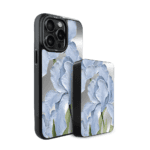 Zestaw IBIZU do iPhone 14 Pro Max etui i powerbank, Relief Garden, Błękitny irys (3)