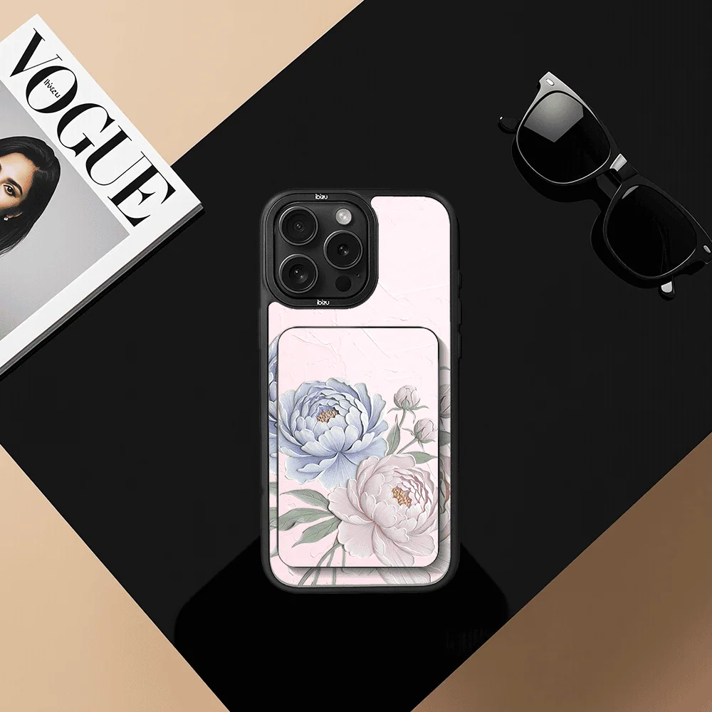 Zestaw IBIZU do iPhone 14 Pro Max etui i powerbank, Relief Garden, Piwoniowy róż (4)