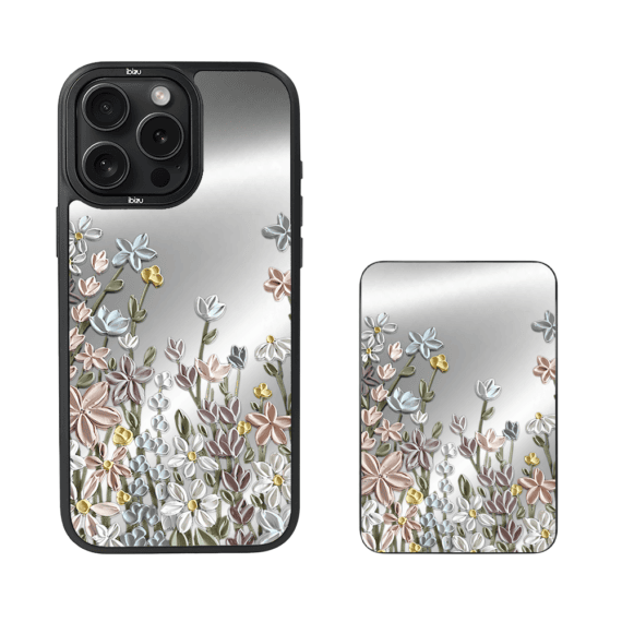 Zestaw IBIZU do iPhone 14 Pro Max etui i powerbank, Relief Garden, Wiosenna łąka (1)