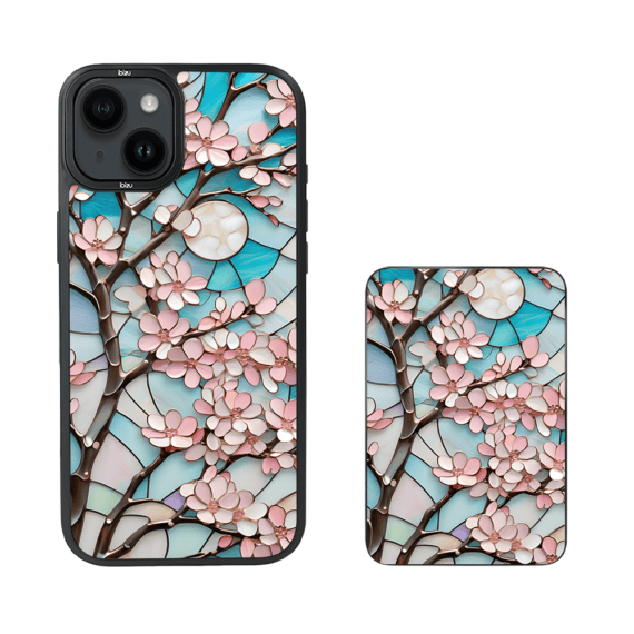 Zestaw IBIZU do iPhone 14 etui i powerbank, Barwy szkła, Księżycowa wiśnia (4)