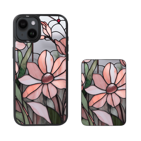 Zestaw IBIZU do iPhone 14 etui i powerbank, Barwy szkła, Różowa magnolia (3)