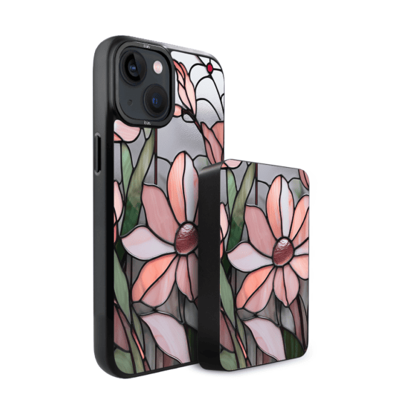 Zestaw IBIZU do iPhone 14 etui i powerbank, Barwy szkła, Różowa magnolia (5)