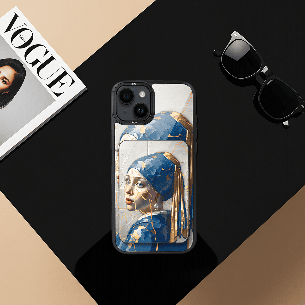 Zestaw IBIZU do iPhone 14 etui i powerbank, Kintsugi Art, kobieta z perłą (1)