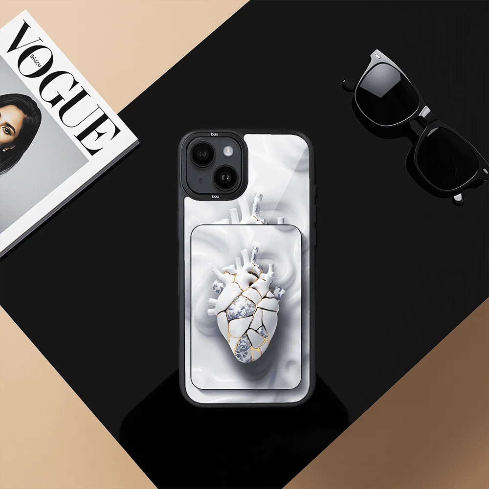 Zestaw IBIZU do iPhone 14 etui i powerbank, Kintsugi Art, porcelanowe serce (1)