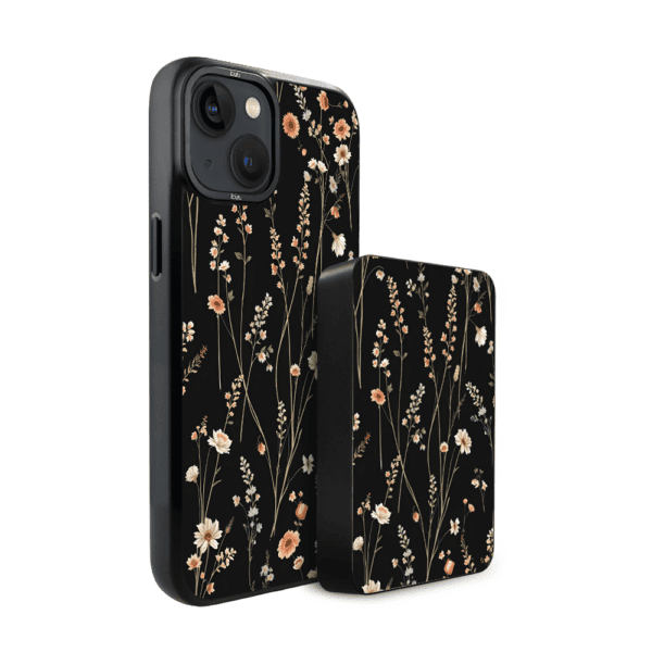 Zestaw IBIZU do iPhone 14: etui i powerbank, Pastel Bloom, Północny ogród