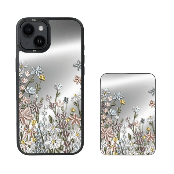 Zestaw IBIZU do iPhone 14 etui i powerbank, Relief Garden, Wiosenna łąka (2)