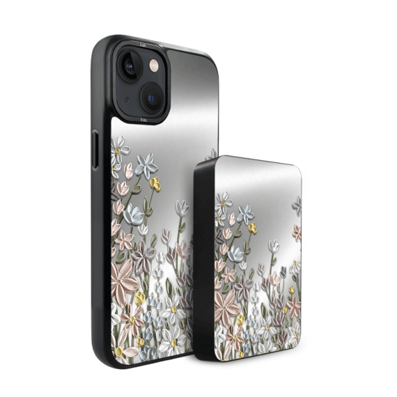 Zestaw IBIZU do iPhone 14 etui i powerbank, Relief Garden, Wiosenna łąka (5)