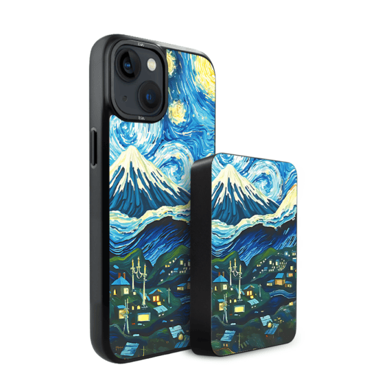 Zestaw IBIZU do iPhone 14 etui i powerbank, Van Gogh, gwieździsta noc (1)