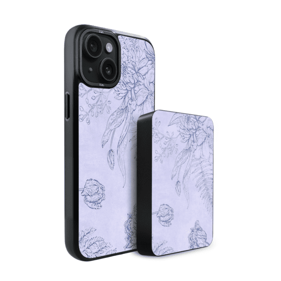 Zestaw IBIZU do iPhone 15 Plus etui i powerbank, Relief Garden, Kwiatowa płaskorzeźba (4)