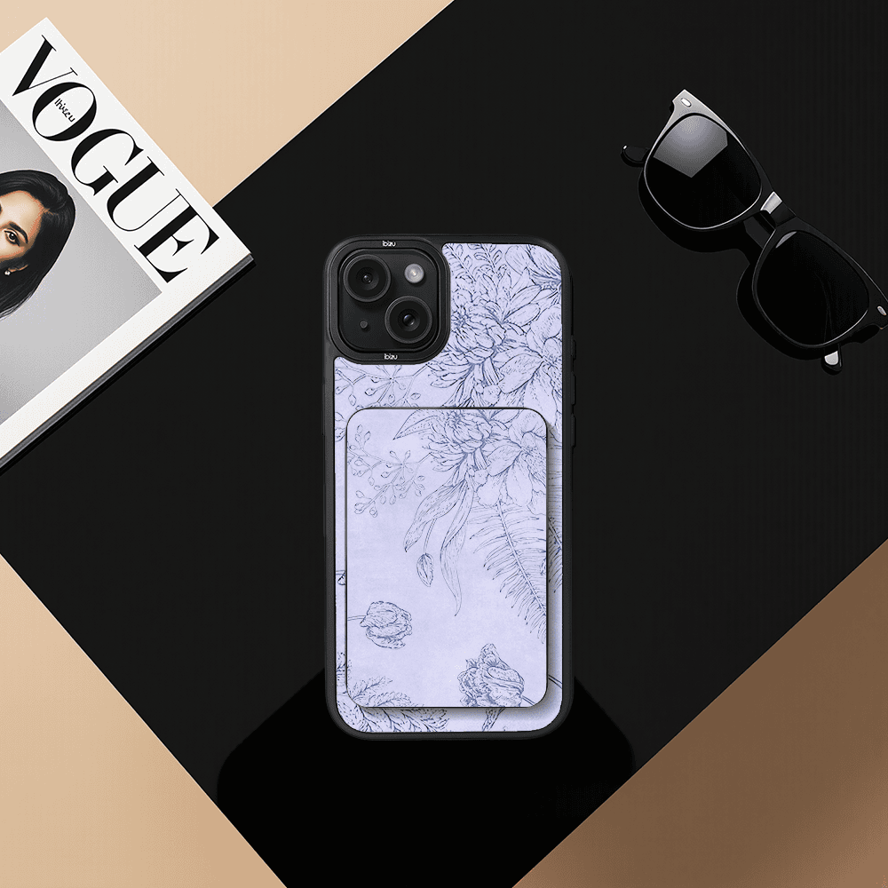 Zestaw IBIZU do iPhone 15 Plus etui i powerbank, Relief Garden, Kwiatowa płaskorzeźba (5)