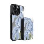 Zestaw IBIZU do iPhone 15 Pro Max etui i powerbank, Relief Garden, Błękitny irys (5)