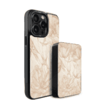 Zestaw IBIZU do iPhone 15 Pro Max etui i powerbank, Relief Garden, Botaniczny biskwit (3)
