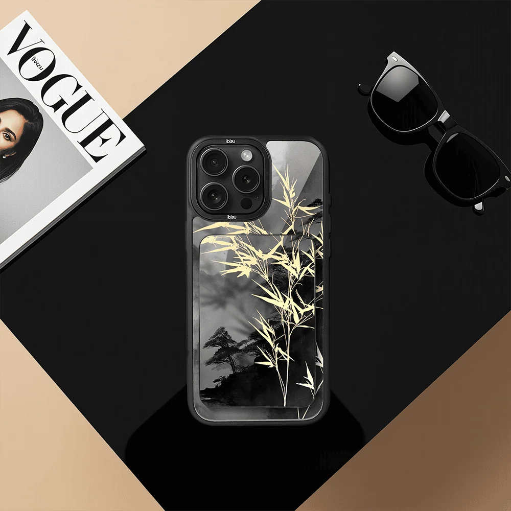 Zestaw IBIZU do iPhone 15 Pro etui i powerbank, Azja, Złoty bambus (1)