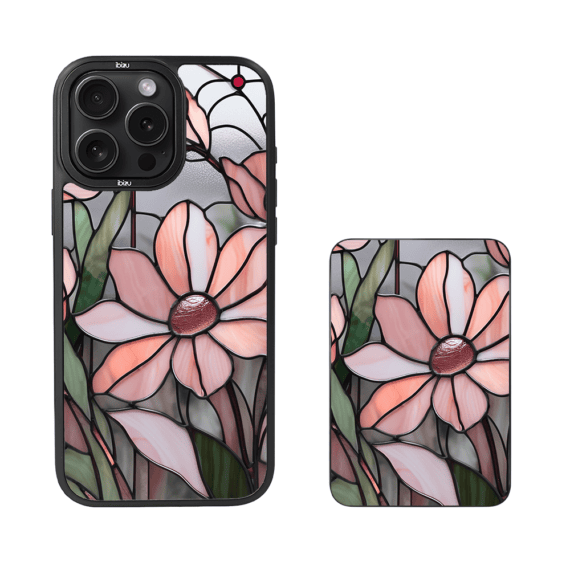 Zestaw IBIZU do iPhone 15 Pro etui i powerbank, Barwy szkła, Różowa magnolia (4)