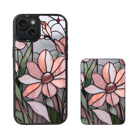 Zestaw IBIZU do iPhone 15 etui i powerbank, Barwy szkła, Różowa magnolia (4)