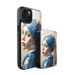 Zestaw IBIZU do iPhone 15 etui i powerbank, Kintsugi Art, Kobieta z perłą (1)