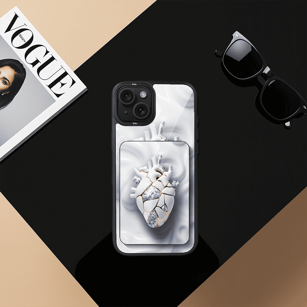 Zestaw IBIZU do iPhone 15 etui i powerbank, Kintsugi Art, porcelanowe serce (5)