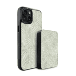 Zestaw IBIZU do iPhone 15 etui i powerbank, Relief Garden, Ślad oliwki (1)