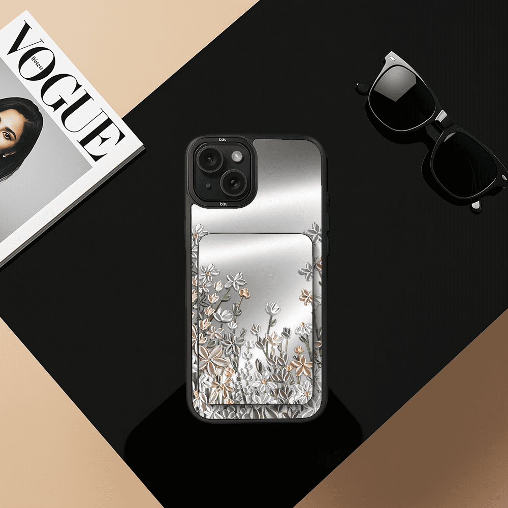 Zestaw IBIZU do iPhone 15 etui i powerbank, Relief Garden, Wiosenna łąka (1)