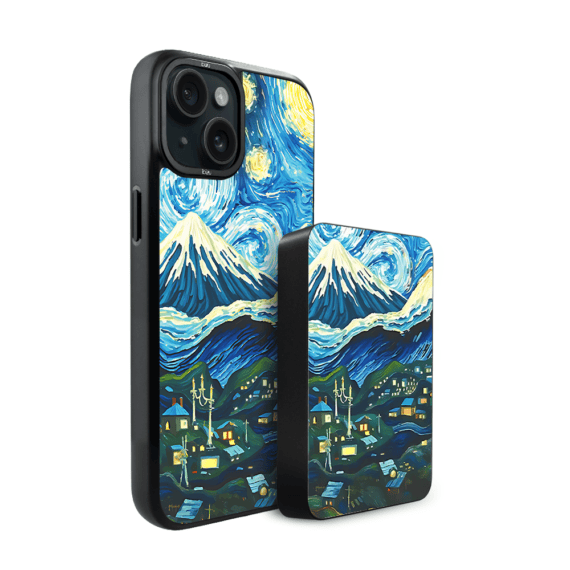 Zestaw IBIZU do iPhone 15 etui i powerbank, Van Gogh, gwieździsta noc (1)