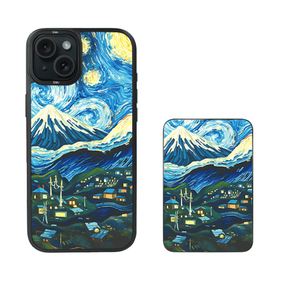 Zestaw IBIZU do iPhone 15 etui i powerbank, Van Gogh, gwieździsta noc (4)