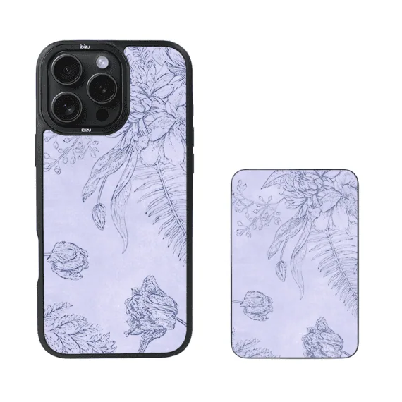 Zestaw IBIZU do iPhone 16 Pro Max etui i powerbank, Relief Garden, Kwiatowa płaskorzeźba (3)