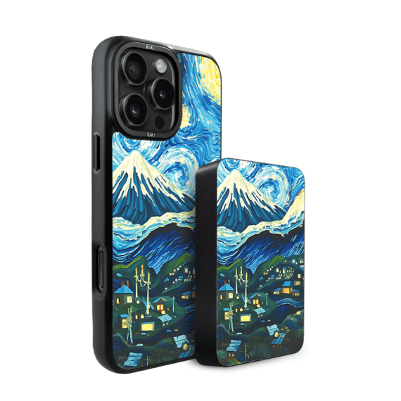 Zestaw IBIZU do iPhone 16 Pro Max etui i powerbank, Van Gogh, gwieździsta noc (1)