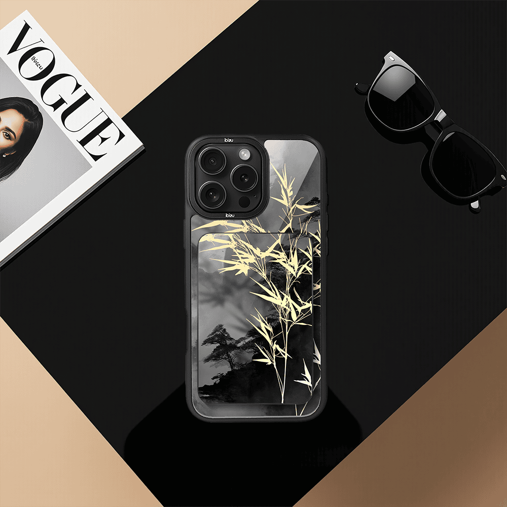 Zestaw IBIZU do iPhone 16 Pro etui i powerbank, Azja, Złoty bambus (1)