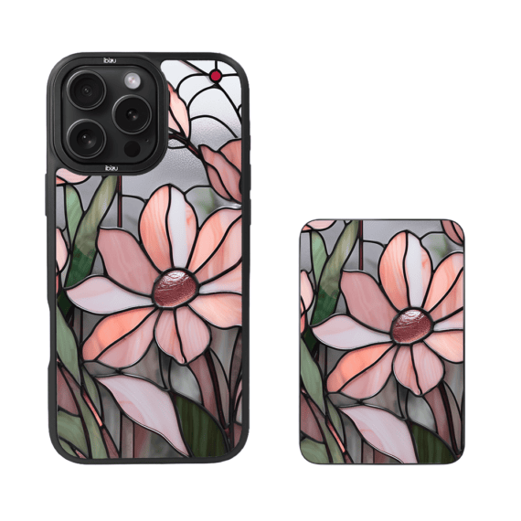 Zestaw IBIZU do iPhone 16 Pro etui i powerbank, Barwy szkła, Różowa magnolia (1)