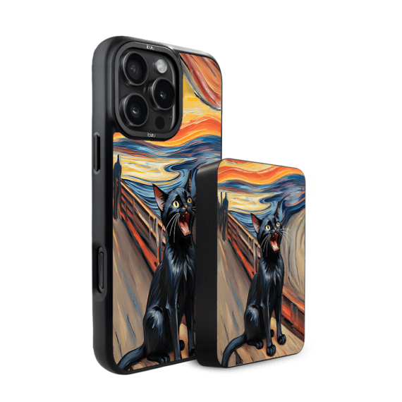 Zestaw IBIZU do iPhone 16 Pro etui i powerbank, Edvard Munch, krzyk kota (5)