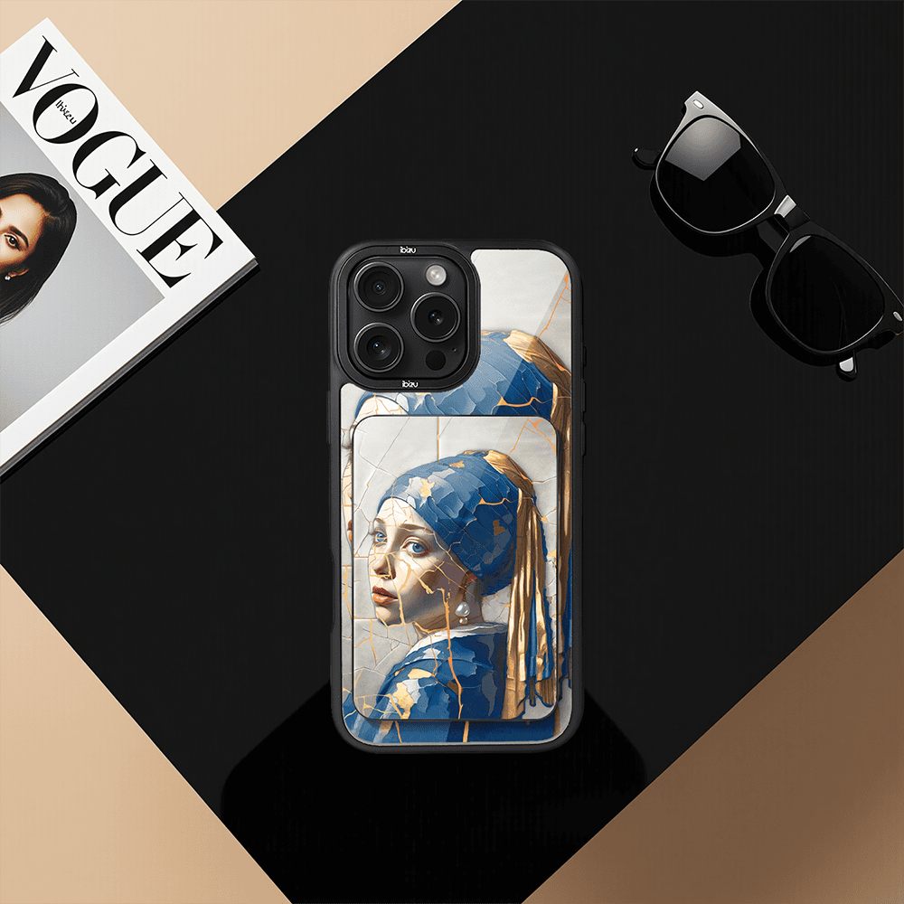 Zestaw IBIZU do iPhone 16 Pro etui i powerbank, Kintsugi Art, Kobieta z perłą (1)