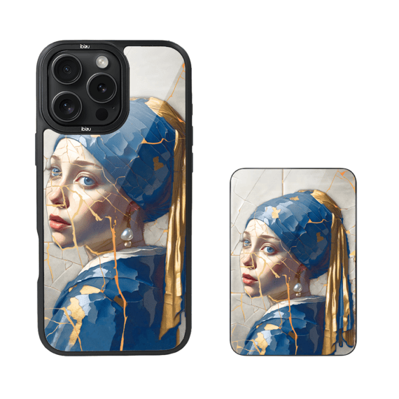 Zestaw IBIZU do iPhone 16 Pro etui i powerbank, Kintsugi Art, Kobieta z perłą (5)